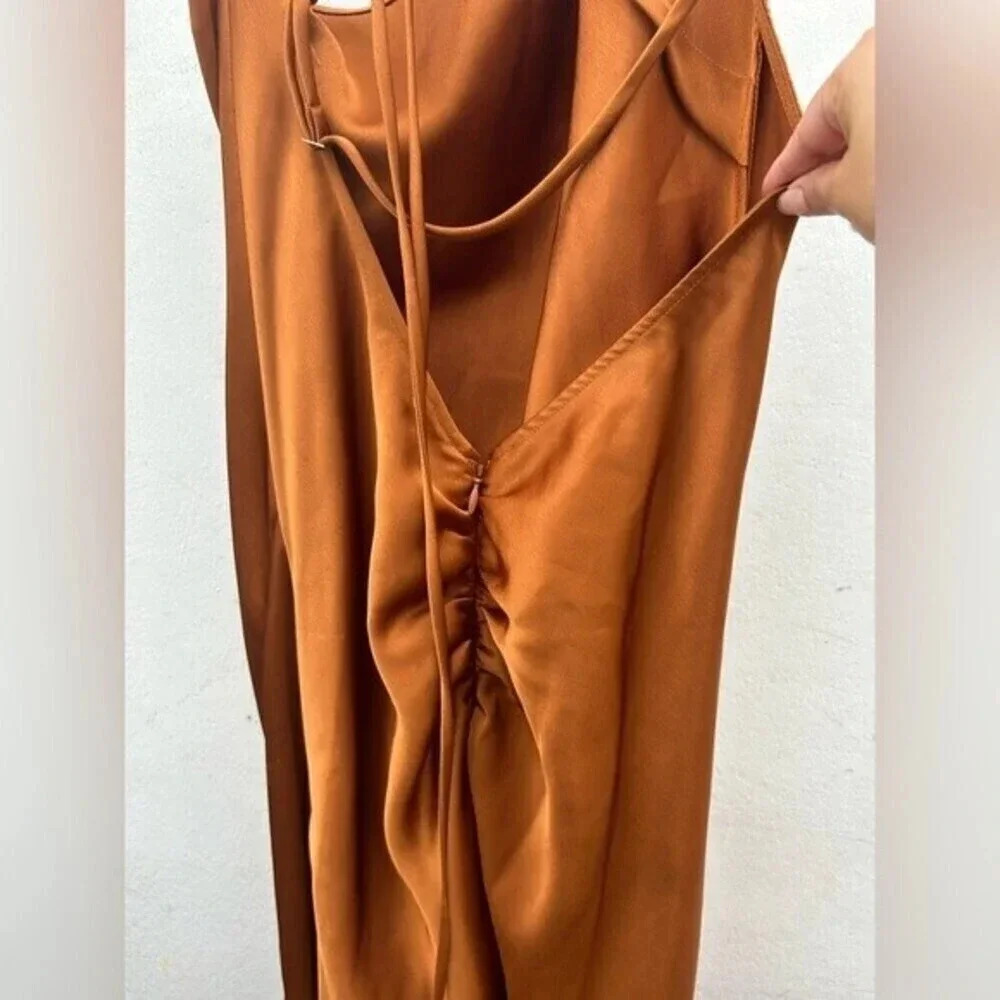 Revolve Mara Midi Dress NBD size small, color copper / gold - Picture 7 of 11